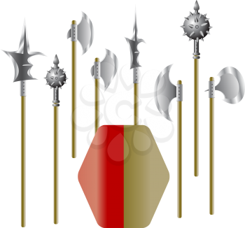 Royalty Free Clipart Image of Medieval Weapons