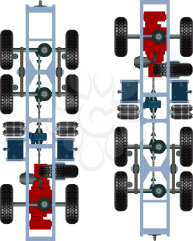 Royalty Free Clipart Image of Truck Suspension