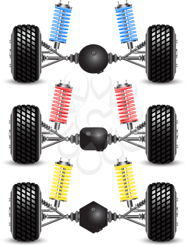 Royalty Free Clipart Image of Car Suspensions