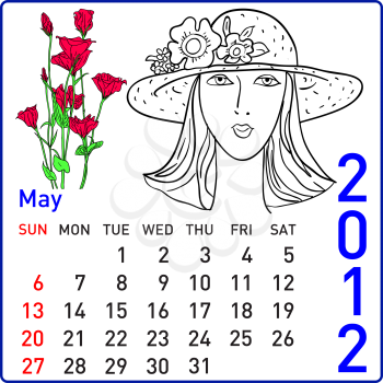 Royalty Free Clipart Image of a May Calendar