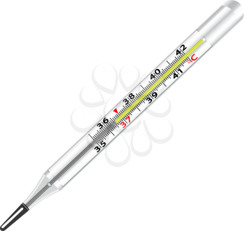 Royalty Free Clipart Image of a Medical Glass Mercury Thermometer
