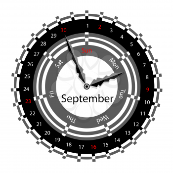 Royalty Free Clipart Image of a Clock Calendar