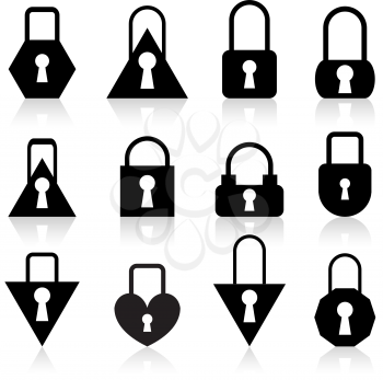 Royalty Free Clipart Image of a Set of Locks