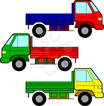 Royalty Free Clipart Image of Trucks