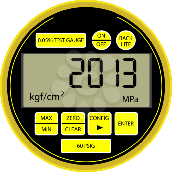Royalty Free Clipart Image of Digital Gas Manometers