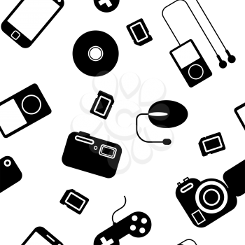 Royalty Free Clipart Image of an Electronic Gadget Background