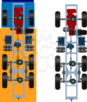 Royalty Free Clipart Image of a Trucks Suspension