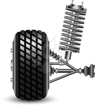 Royalty Free Clipart Image of a Car's Suspension