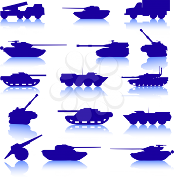 Royalty Free Clipart Image of Military Vehicles