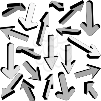 Royalty Free Clipart Image of Grey Arrows