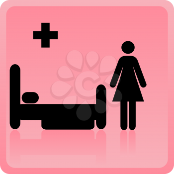 Royalty Free Clipart Image of a Person in the Hospital 