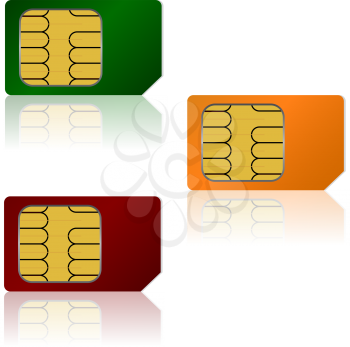 Royalty Free Clipart Image of a Bunch of SIM Cards