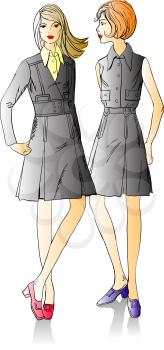 Royalty Free Clipart Image of Two Friends