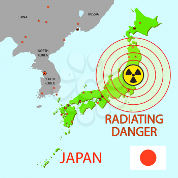 Royalty Free Clipart Image of a Map of Japan