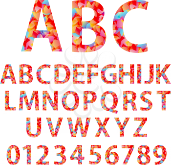 Royalty Free Clipart Image of the Alphabet and Numbers