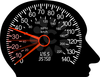Royalty Free Clipart Image of a Car Speedometer