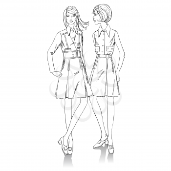 Royalty Free Clipart Image of Two Women