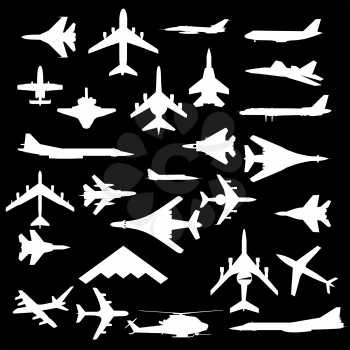 Royalty Free Clipart Image of Combat Aircrafts