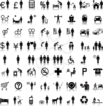 Royalty Free Clipart Image of a Bunch of Web Icons