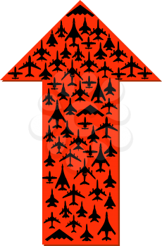 Royalty Free Clipart Image of a Bunch of Airplanes 