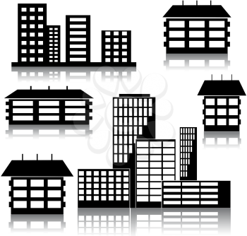 Royalty Free Clipart Image of Buildings 