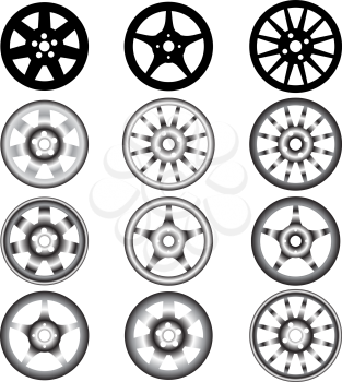 Royalty Free Clipart Image of Automotive Wheels 