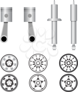 Royalty Free Clipart Image of Auto Parts