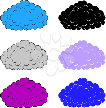 Royalty Free Clipart Image of a Set of Clouds