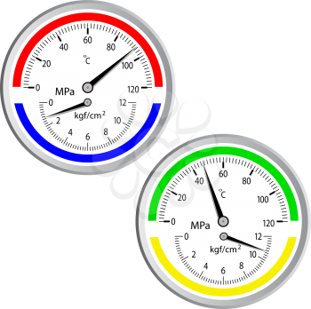 Royalty Free Clipart Image of Gas Manometers