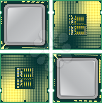 Royalty Free Clipart Image of Computer Processors