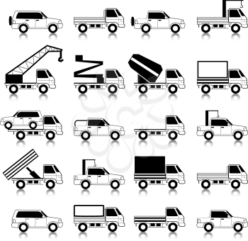 Royalty Free Clipart Image of a Bunch of Automobiles