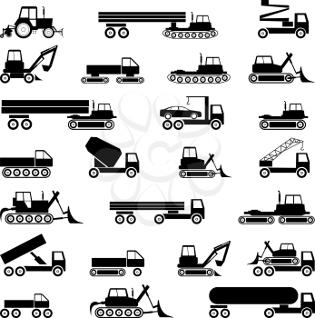 Royalty Free Clipart Image of a Bunch of Vehicles