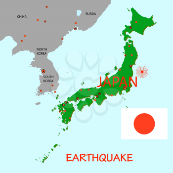 Royalty Free Clipart Image of a Map of Japan