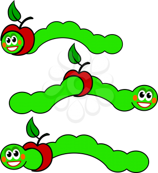 Royalty Free Clipart Image of Caterpillars