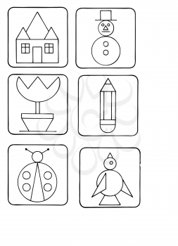 Royalty Free Clipart Image of Various Badges