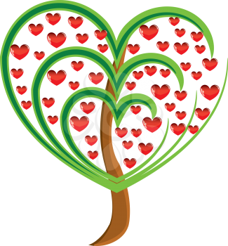 Royalty Free Clipart Image of a Heart Shaped Tree
