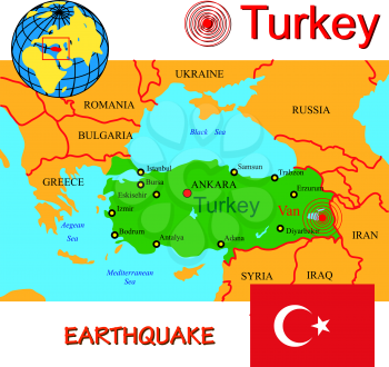 Royalty Free Clipart Image of a Map of Turkey