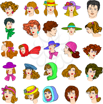 Royalty Free Clipart Image of Illustrations of People