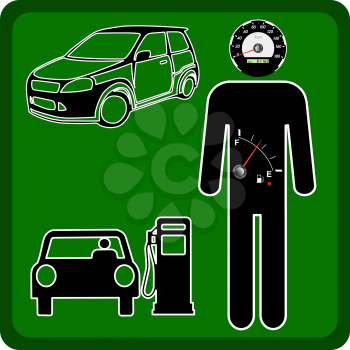 Royalty Free Clipart Image of a Fuel Gauge Icon