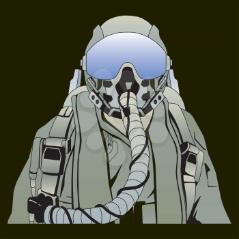 Royalty Free Clipart Image of a Military Pilot
