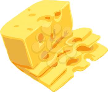 Royalty Free Clipart Image of a Piece of Cheese