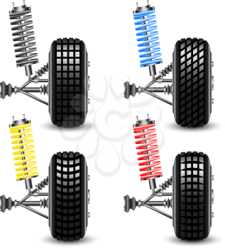 Royalty Free Clipart Image of a Car's Suspension
