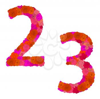 Royalty Free Clipart Image of Floral Numbers