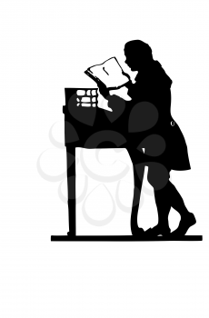 Royalty Free Clipart Image of a Person Reading a Book