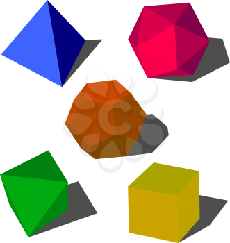 Royalty Free Clipart Image of 3D Shapes