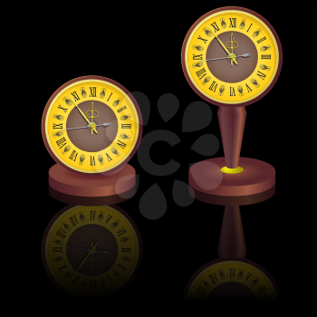 Royalty Free Clipart Image of Vintage Clocks