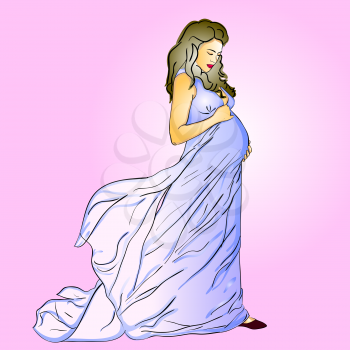Royalty Free Clipart Image of a Pregnant Woman