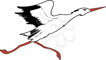 Royalty Free Clipart Image of a Stork