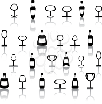 Royalty Free Clipart Image of a Bunch of Drinks