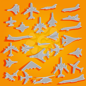 Royalty Free Clipart Image of Combat Aircrafts